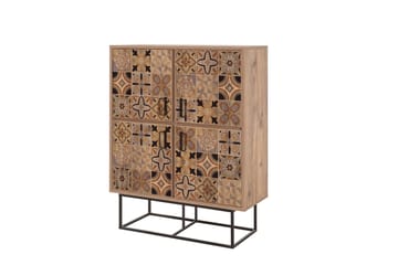 Quantum Solo Highboard 93x115 cm Svart/Brun