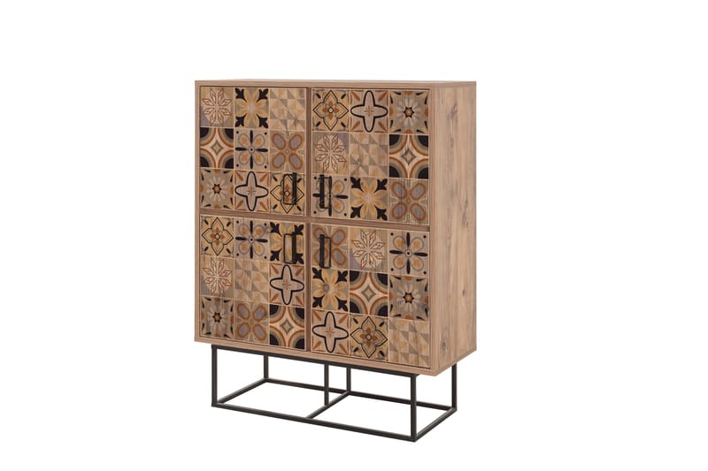 Quantum Solo Highboard 93x115 cm Svart/Brun - Hanah Home - Förvaring - Skåp - Förvaringsskåp