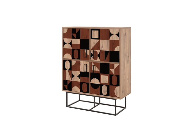 Quantum Solo Highboard 93x115 cm Svart/Brun - Hanah Home - Förvaring - Skåp - Förvaringsskåp