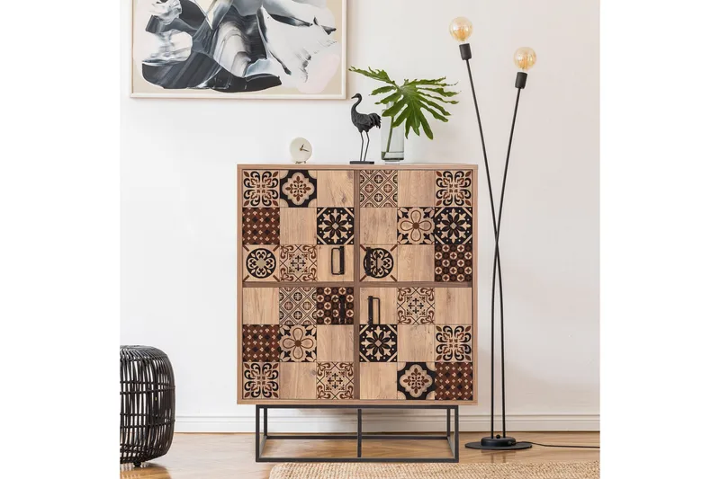 Quantum Solo Highboard 93x115 cm Svart/Brun - Hanah Home - Förvaring - Skåp - Förvaringsskåp