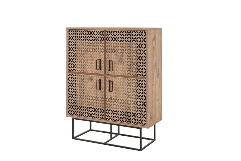 Quantum Solo Highboard 93x115 cm Svart/Brun - Hanah Home - Förvaring - Skåp - Förvaringsskåp