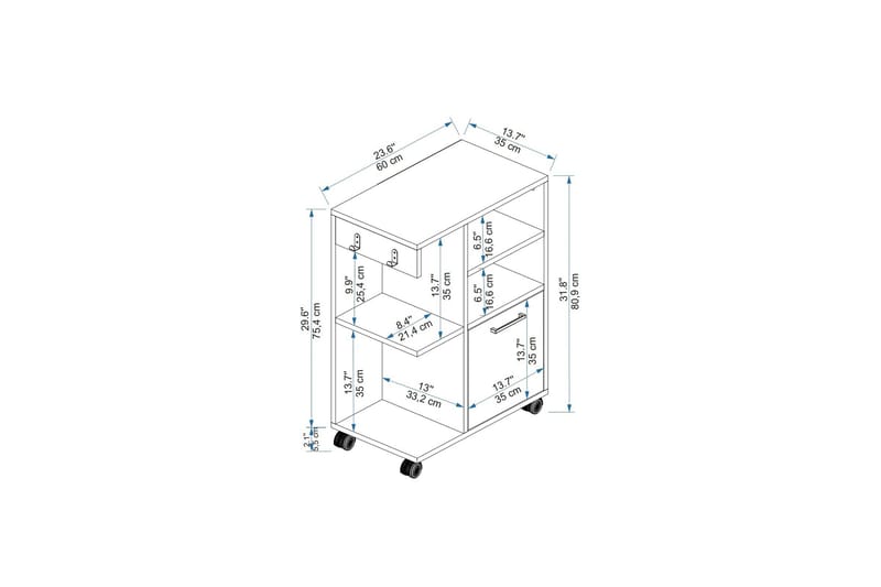 Rebus Skåpsbyrå - Ljus Brun/Trä/Antracit - Förvaring - Skåp - Förvaringsskåp