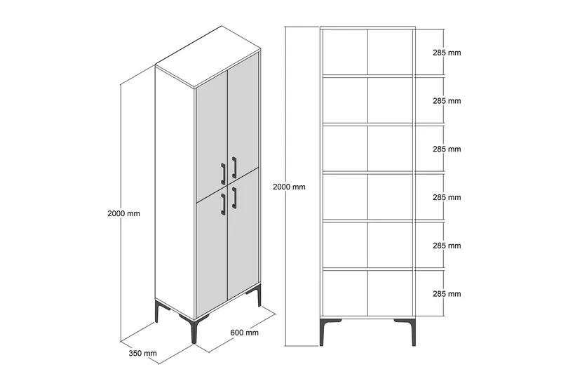 Retzow Highboard - Beige - Förvaring - Skåp - Förvaringsskåp