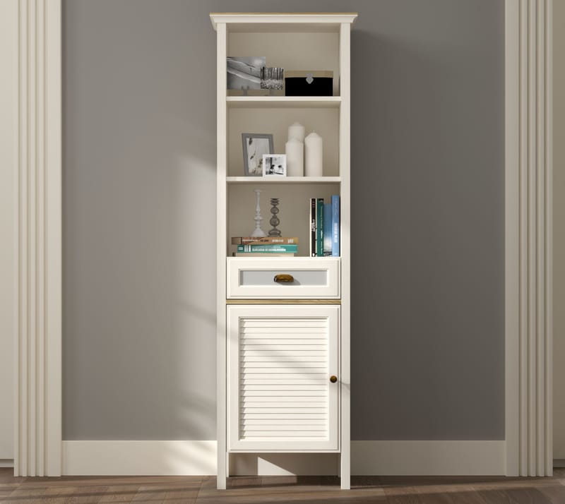 Rilena Multifunktionsskåp 60x194 cm - Crème, ek, grå - Förvaring - Skåp - Förvaringsskåp