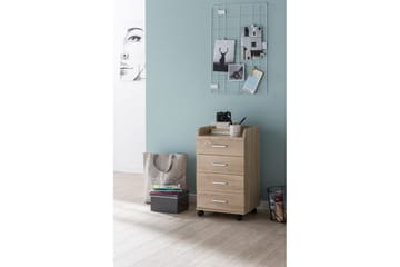 Rullkontejner Wohnling 4 lådor med hjul, förvaringsbricka, foliebelagd spånskiva, modern stil Sonoma - Sonoma - Förvaring - Förvaringsmöbler - Byrå - Hurtsar