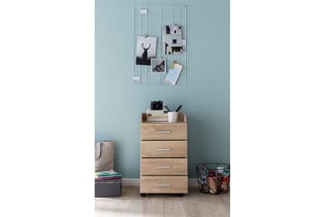 Rullkontejner Wohnling 4 lådor med hjul, förvaringsbricka, foliebelagd spånskiva, modern stil Sonoma - Sonoma - Förvaring - Förvaringsmöbler - Byrå - Hurtsar