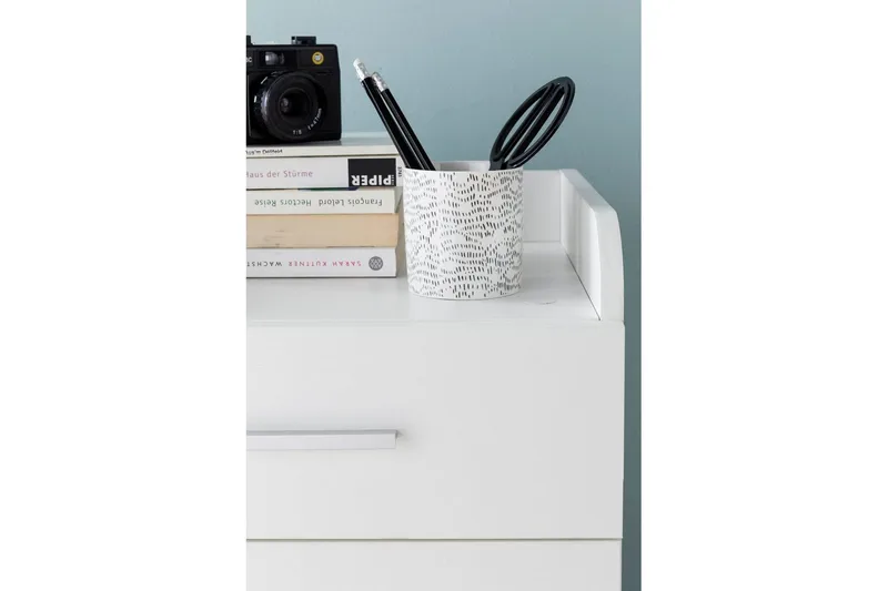 Rullkontejner Wohnling 4 lådor med hjul, förvaringsbricka, foliebelagd spånskiva, modern stil Vit - Vit - Förvaring - Förvaringsmöbler - Byrå - Hurtsar