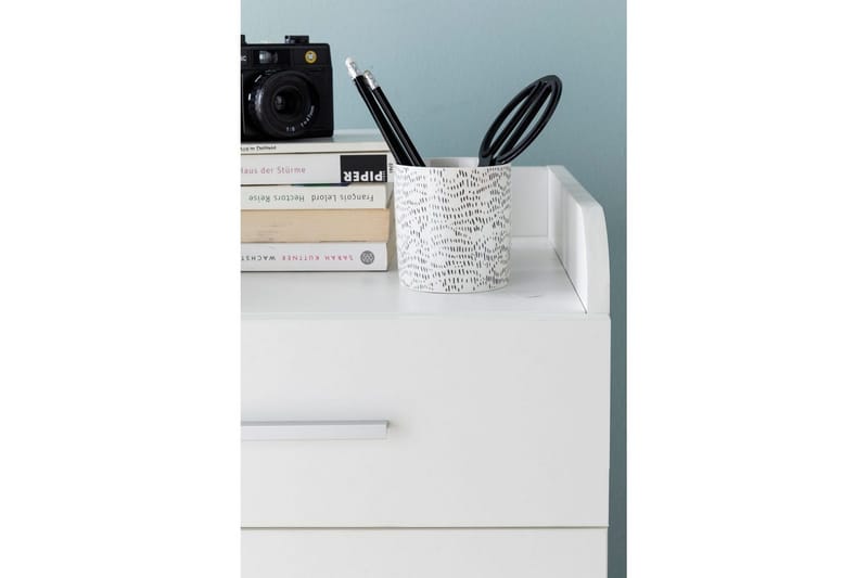 Rullkontejner Wohnling 4 lådor med hjul, förvaringsbricka, foliebelagd spånskiva, modern stil Vit - Vit - Förvaring - Förvaringsmöbler - Byrå - Hurtsar