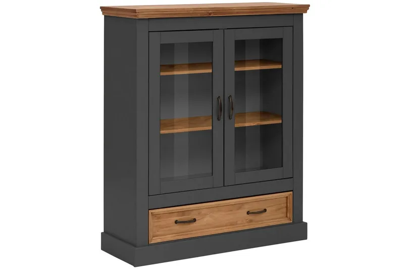 Selma Vitrinskåp 100x120 cm, Grå