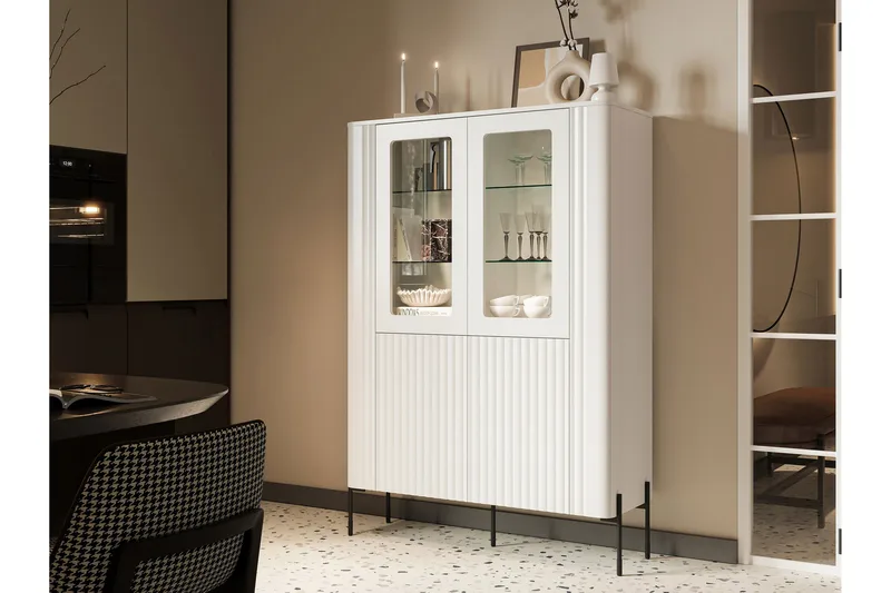 Sherie Vitrinskåp 110x160 cm - Brun - Förvaring - Skåp - Vitrinskåp