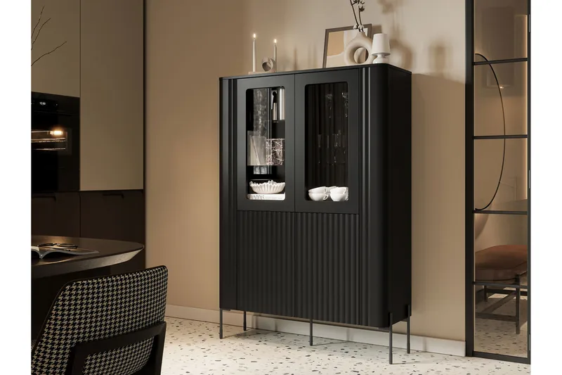 Sherie Vitrinskåp 110x160 cm, Brun