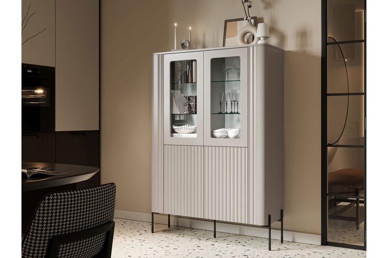 Sherie Vitrinskåp 110x160 cm - Svart - Förvaring - Skåp - Vitrinskåp