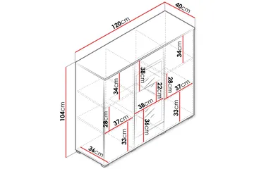 Sherie Vitrinskåp 120 cm i Trä - Svart - Förvaring - Skåp - Vitrinskåp