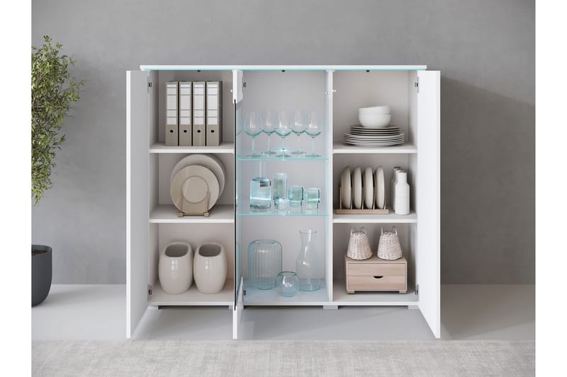 Sherie Vitrinskåp 120x104 cm - Brun - Förvaring - Skåp - Vitrinskåp