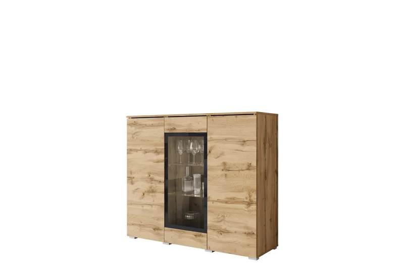 Sherie Vitrinskåp 120x104 cm - Brun - Förvaring - Skåp - Vitrinskåp