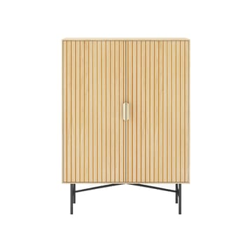 Skåp Bassel 80x40x110 cm 3D-melamin - Ljus trädekor/svart/guld - Förvaring - Skåp - Förvaringsskåp