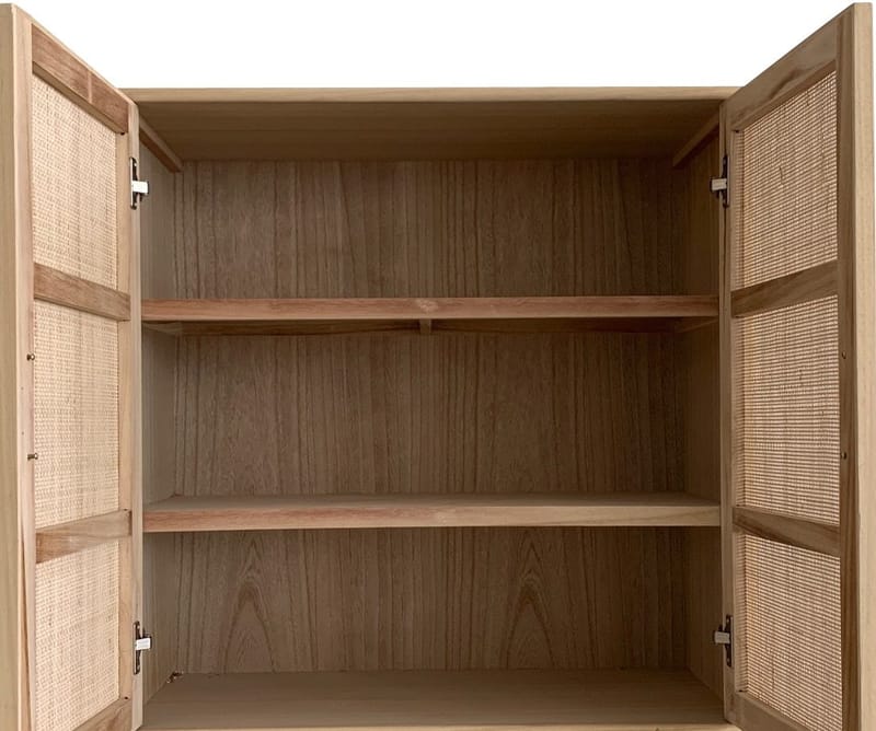 Skåp i trä och natur / rotting - React - Ljus ek / Mässing - Förvaring - Skåp - Förvaringsskåp