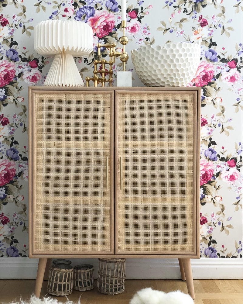 Skåp i trä och natur / rotting - React - Ljus ek / Mässing - Förvaring - Skåp - Förvaringsskåp