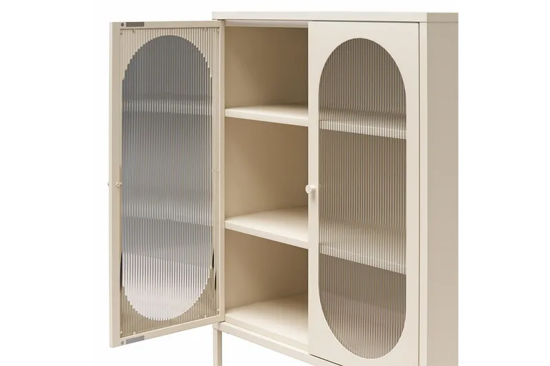 Skåp Luna 80x40x102 cm, Pergament - 80x40x102 cm, Pergament - Förvaring - Skåp - Vitrinskåp