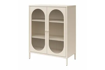 Skåp Luna 80x40x102 cm, Pergament - 80x40x102 cm, Pergament - Förvaring - Skåp - Vitrinskåp