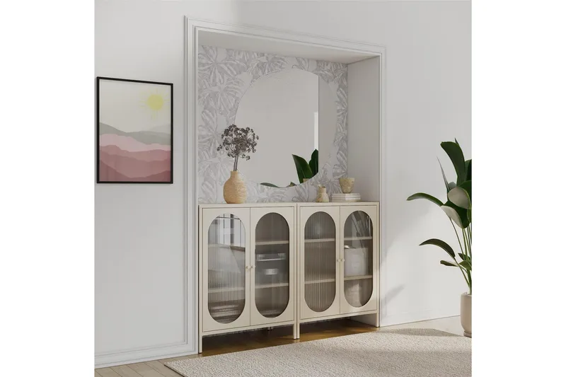 Skåp Luna 80x40x102 cm, Pergament - 80x40x102 cm, Pergament - Förvaring - Skåp - Förvaringsskåp - Säkerhetsskåp - Medicinskåp