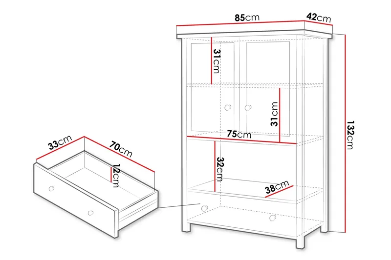 Storys Highboard - Vit - Förvaring - Skåp - Förvaringsskåp