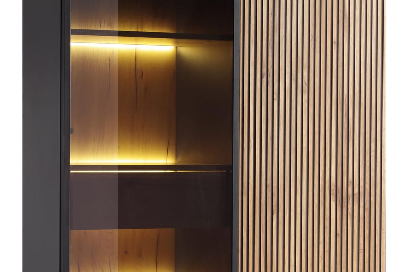 Tenorio Vitrinskåp 104x166 cm - Beige - Förvaring - Skåp - Vitrinskåp