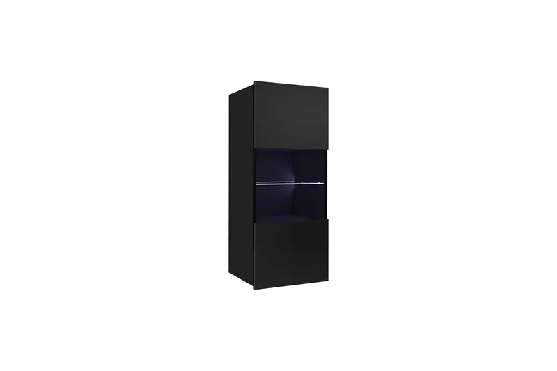 Tessan Vitrinskåp 45x117 cm i Trä med Glas, Svart