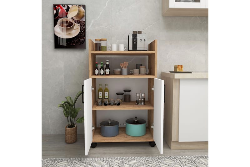 Tiraki Skåpsbyrå - Trä/Vit - Förvaring - Skåp - Förvaringsskåp