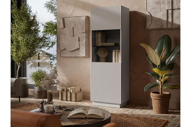 Torvalen Vitrinskåp 60x178 cm - Beige - Förvaring - Skåp - Vitrinskåp