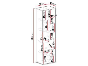 Travic Bokhylla 195 cm - Förvaring - Skåp - Förvaringsskåp