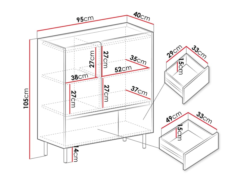 Travic Skänk 95 cm - Förvaring - Skåp - Förvaringsskåp