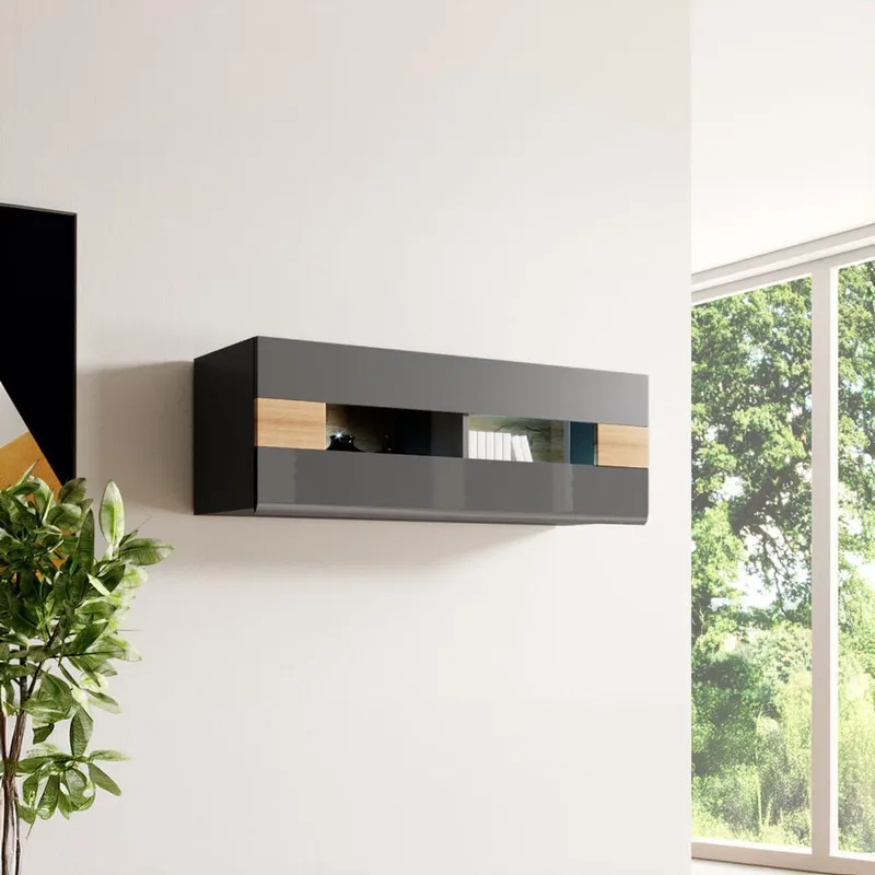 Vägghängt skåp Toledo - Antracitlaminat - Grandson ek - Förvaring - Skåp - Förvaringsskåp