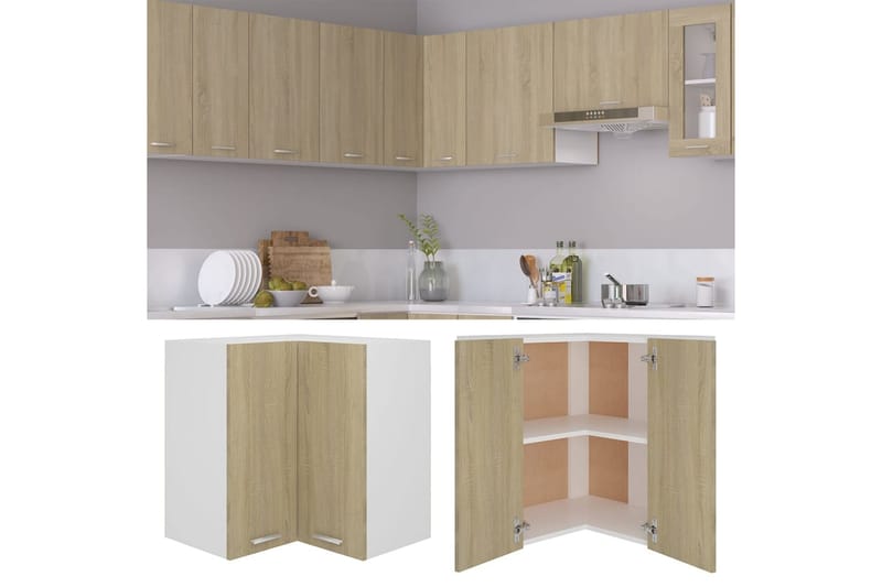 Väggskåp hörn sonoma-ek 57x57x60 cm spånskiva - Ek - Förvaring - Skåp - Hörnskåp