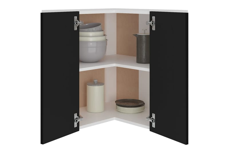 Väggskåp hörn svart 57x57x60 cm spånskiva - Svart - Förvaring - Skåp - Hörnsk�åp