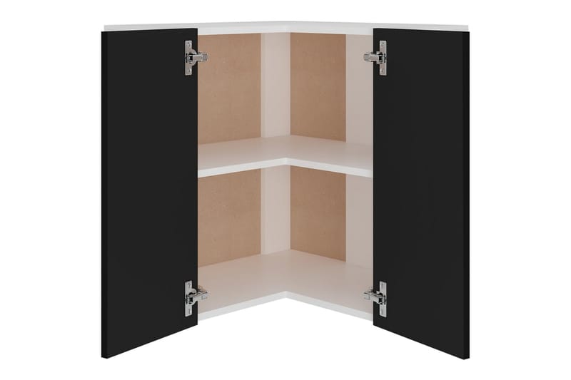 Väggskåp hörn svart 57x57x60 cm spånskiva - Svart - Förvaring - Skåp - Hörnskåp