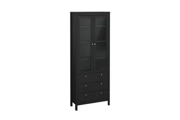 Vallvidera Vitrinskåp 78,05x199 cm - Svart - Förvaring - Skåp - Vitrinskåp