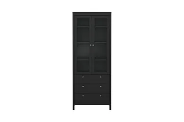 Vallvidera Vitrinskåp 78,05x199 cm - Svart - Förvaring - Skåp - Vitrinskåp