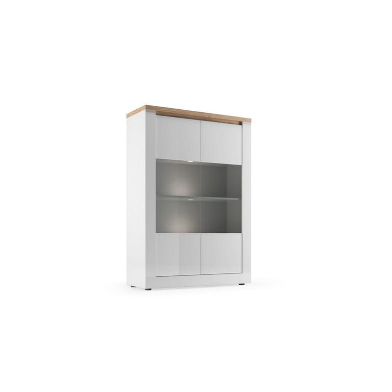 Vandesar Vitrinskåp 160 cm - Natur/Vit - Förvaring - Skåp - Vitrinskåp