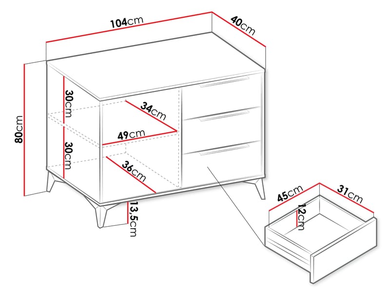 Vemdalen Skänk 104 cm - brun - Förvaring - Skåp - Förvaringsskåp