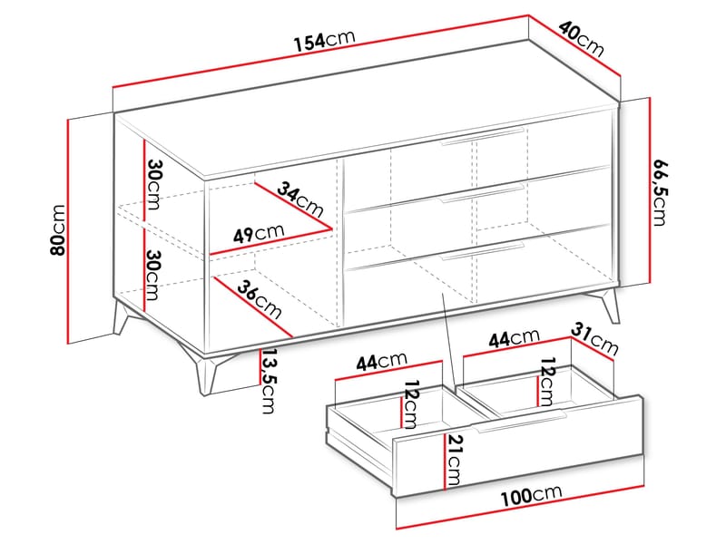 Vemdalen Skänk 154 cm - brun - Förvaring - Skåp - Barskåp