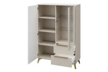 Vemdalen Vitrinskåp 104x150 cm - Beige - Förvaring - Skåp - Vitrinskåp