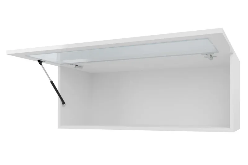 Veria Vitrinskåp Vit LED Belysning 32 cm djup 35 cm bred 90 cm hög Mörkt Trä Glas - Natur/Svart - Förvaring - Skåp - Vitrinskåp