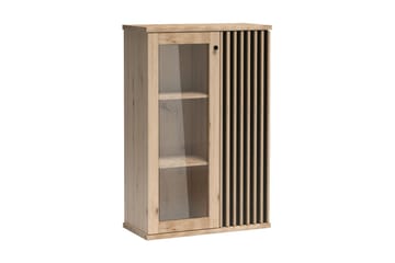 Aldbrough Lågt Vitrinskåp 40,6 djup 86,4 cm bred 131,9 cm hög Trä Glas - Trä/Svart - Förvaring - Skåp - Vitrinskåp