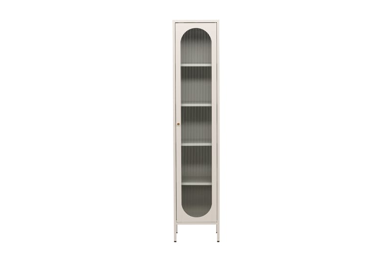 Cali Smalt Vitrinskåp 35 cm djup 37 cm bred 180 cm hög Ljust Stål - Beige - Förvaring - Skåp - Vitrinskåp