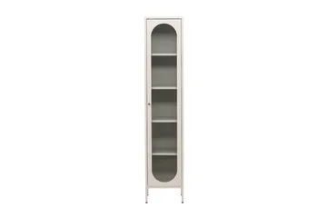 Cali Smalt Vitrinskåp 35 cm djup 37 cm bred 180 cm hög Ljust Stål - Beige - Förvaring - Skåp - Vitrinskåp
