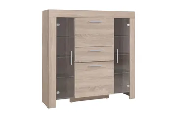 Cezar Vitrinskåp 130x42x131 cm Ek - Förvaring - Skåp - Vitrinskåp