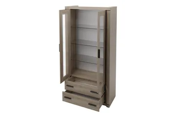 Dallas Vitrinskåp 97x43,5x192 cm - Beige/Grå - Förvaring - Skåp - Vitrinskåp
