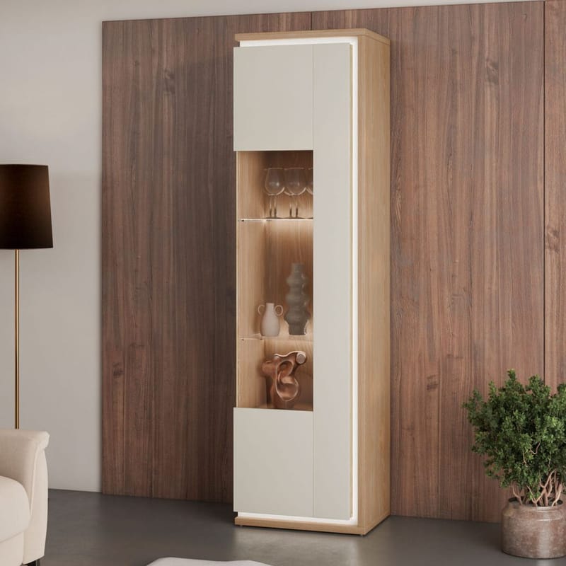 Vitrinskåp Dore 1 Dörr Höger - Förvaring - Skåp - Vitrinskåp