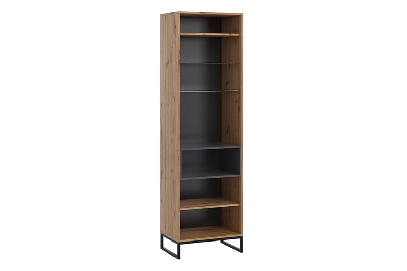 Ekomi Vitrinskåp 40 cm djup 60 cm bred 202 cm hög Ljust Trä - Förvaring - Skåp - Vitrinskåp
